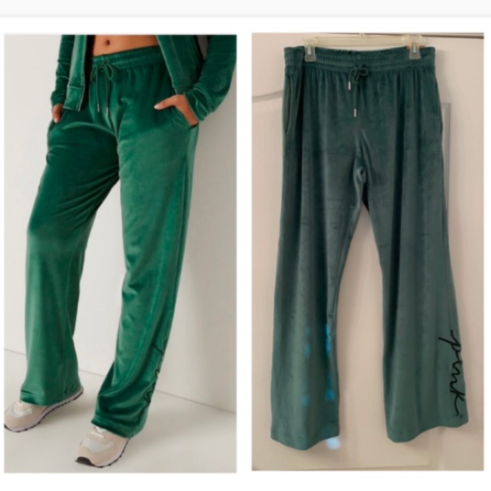 Pink Victoria secret velour pants size medium